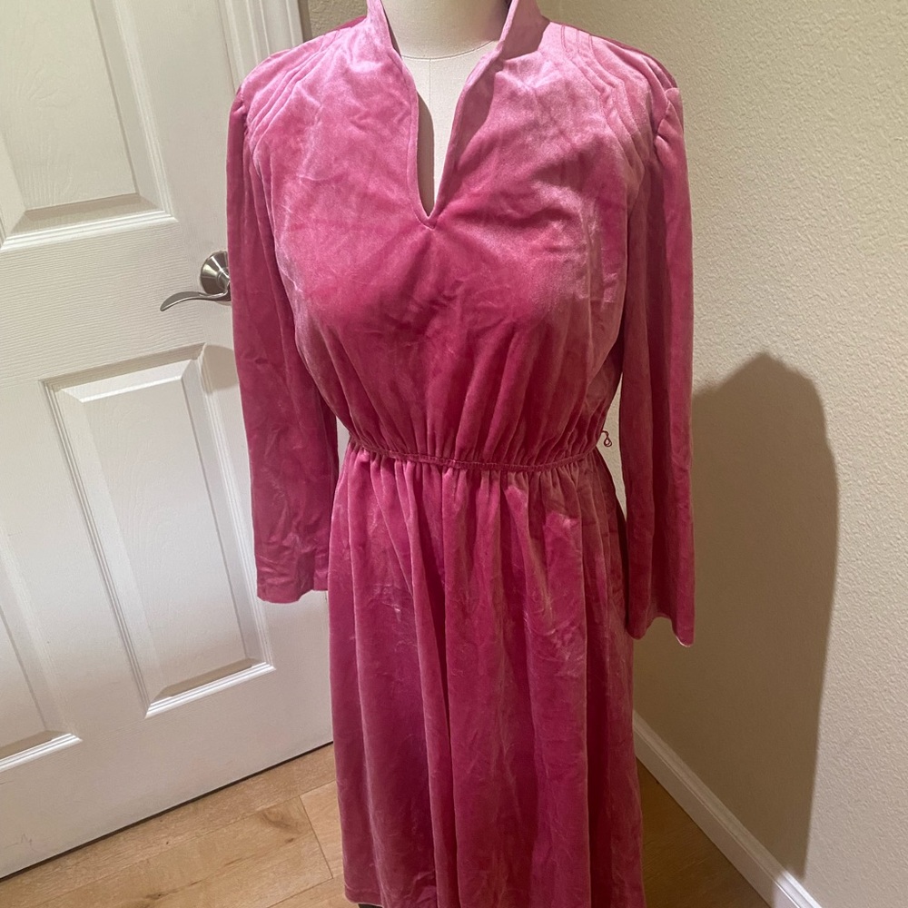 Pink velvet dress